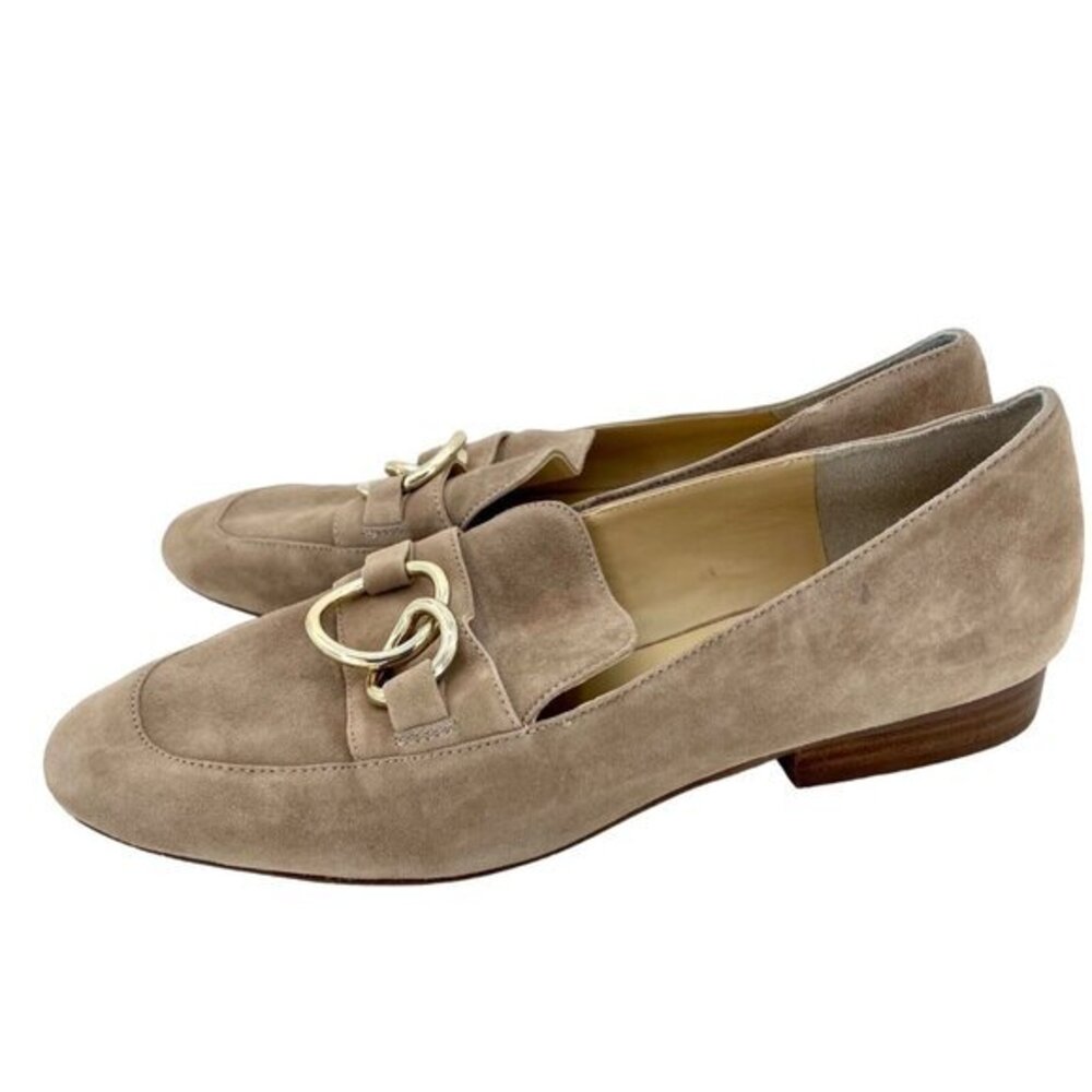Sole Society Women's Shoes Loafers Tan Suede Leather Slip On Flats SZ 8